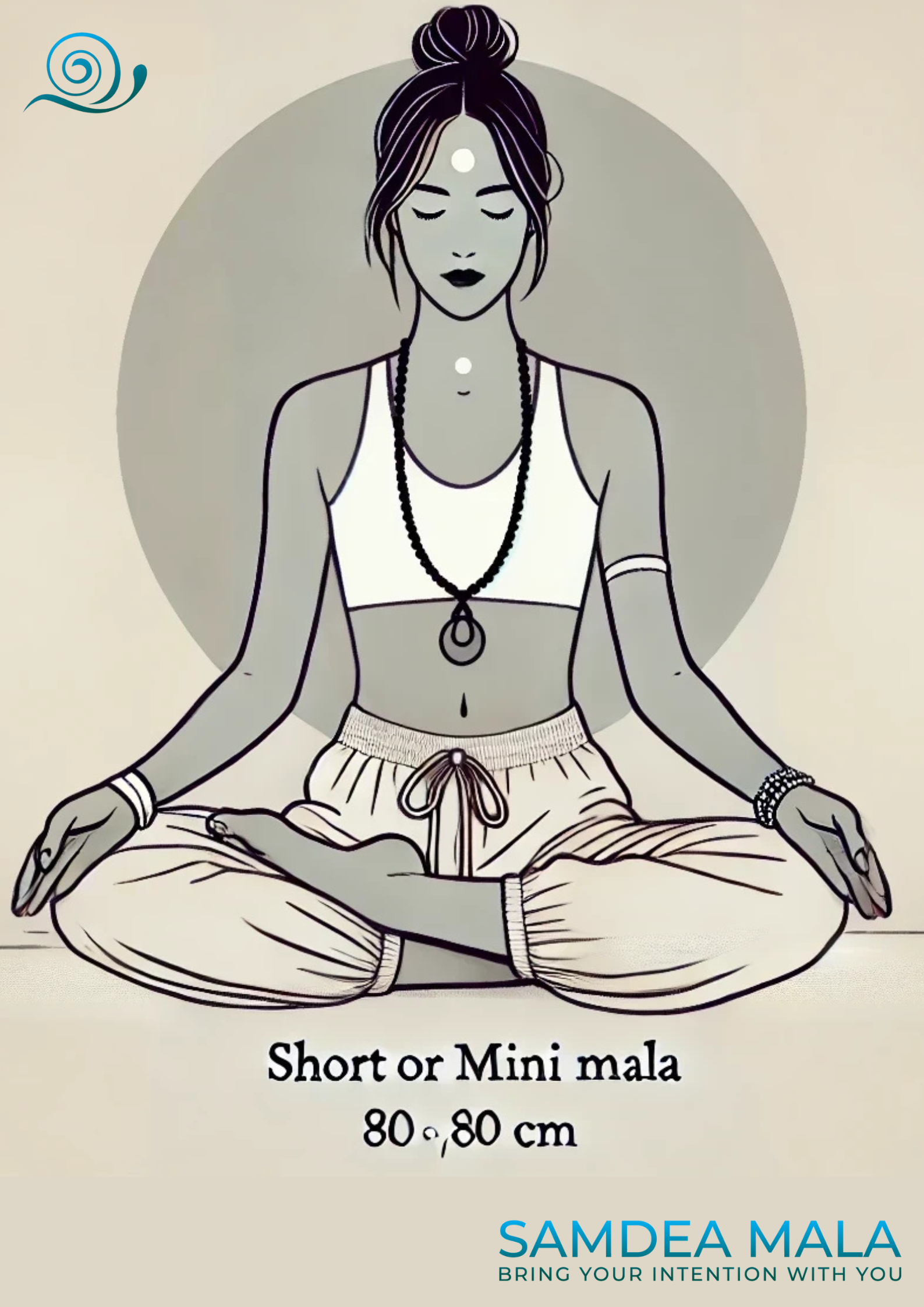 Short Mala  Bracelet for meditation, Mala necklace and wrap bracelet, Custom mala beads, multi round bracelet, Spiritual gift by Samdea Mala