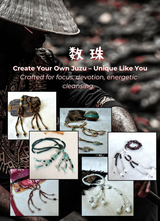 Custom Nichiren Juzu – Japanese Buddhist Prayer Beads with Semi-Precious Stones for Chanting Nam Myoho Renge Kyo Crafted for focus, devotion, energetic cleansing. Custom Nichiren Juzu – Japanese Buddhist Prayer Beads with Semi-Precious Stones