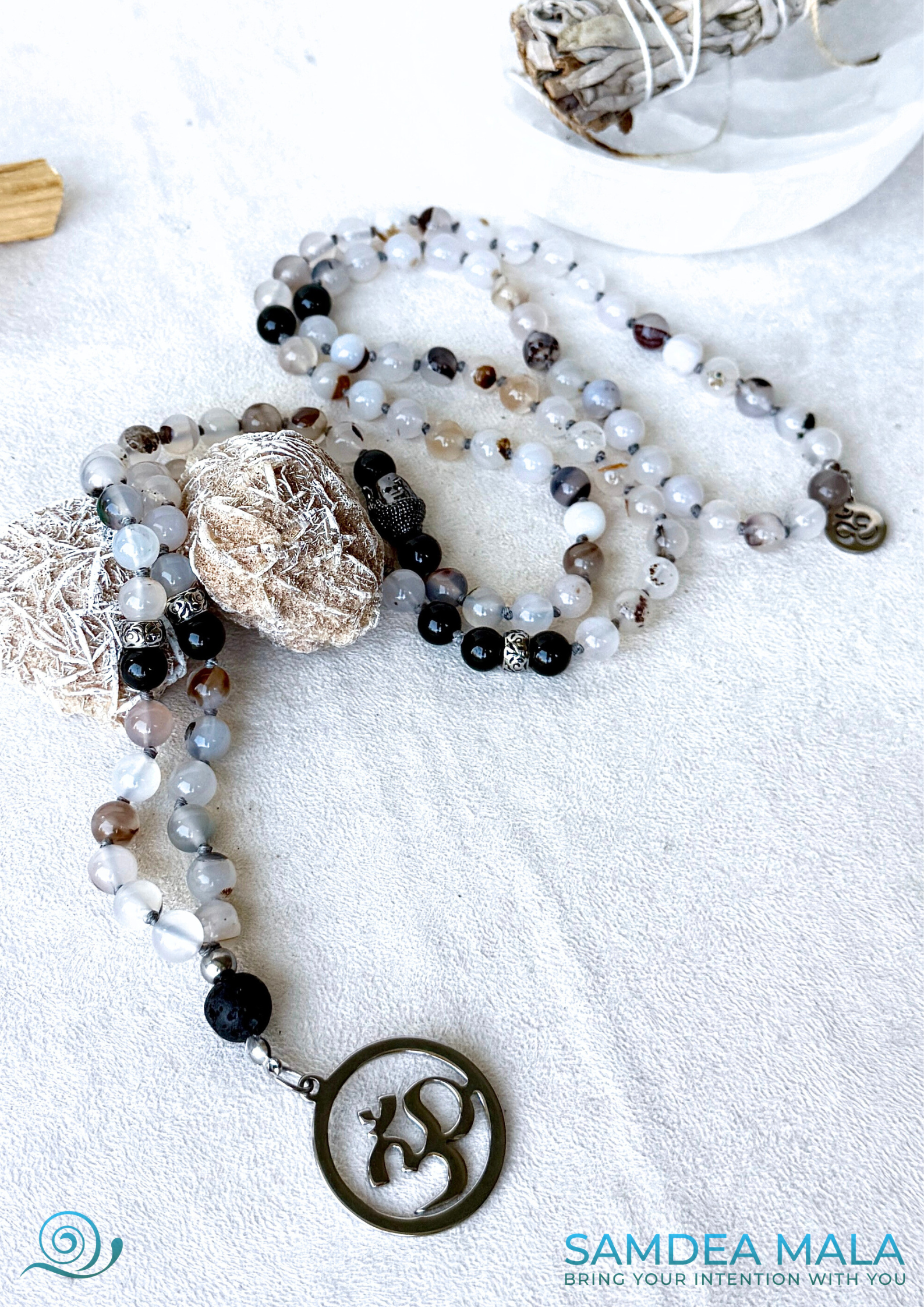 Spiritual mala necklace aligned with the Magician archetype, linked to Gemini energy