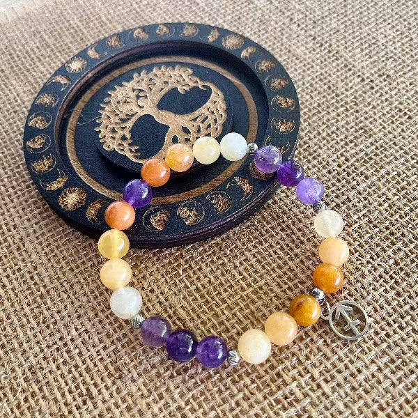 Bracelet for Sagittarius - meditation bracelet, intention bracelets, custom mala, tibetan wrist mala, energy crystals bracelets, spiritual mala, bracelets with crystals, custom mala bracelet, natural gemstones bracelets - Samdea Mala