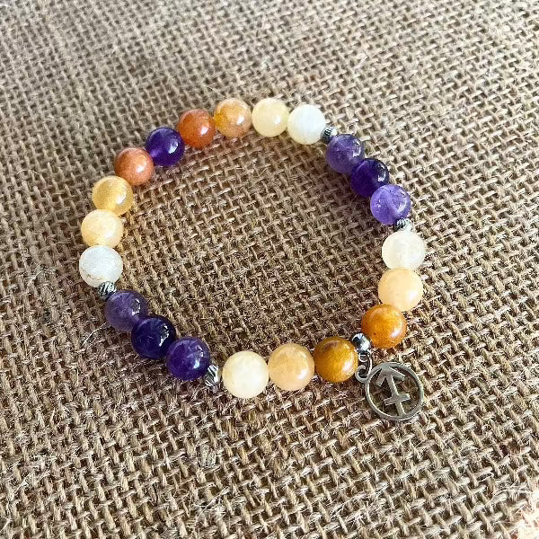 Bracelet for Sagittarius - meditation bracelet, intention bracelets, custom mala, tibetan wrist mala, energy crystals bracelets, spiritual mala, bracelets with crystals, custom mala bracelet, natural gemstones bracelets - Samdea Mala