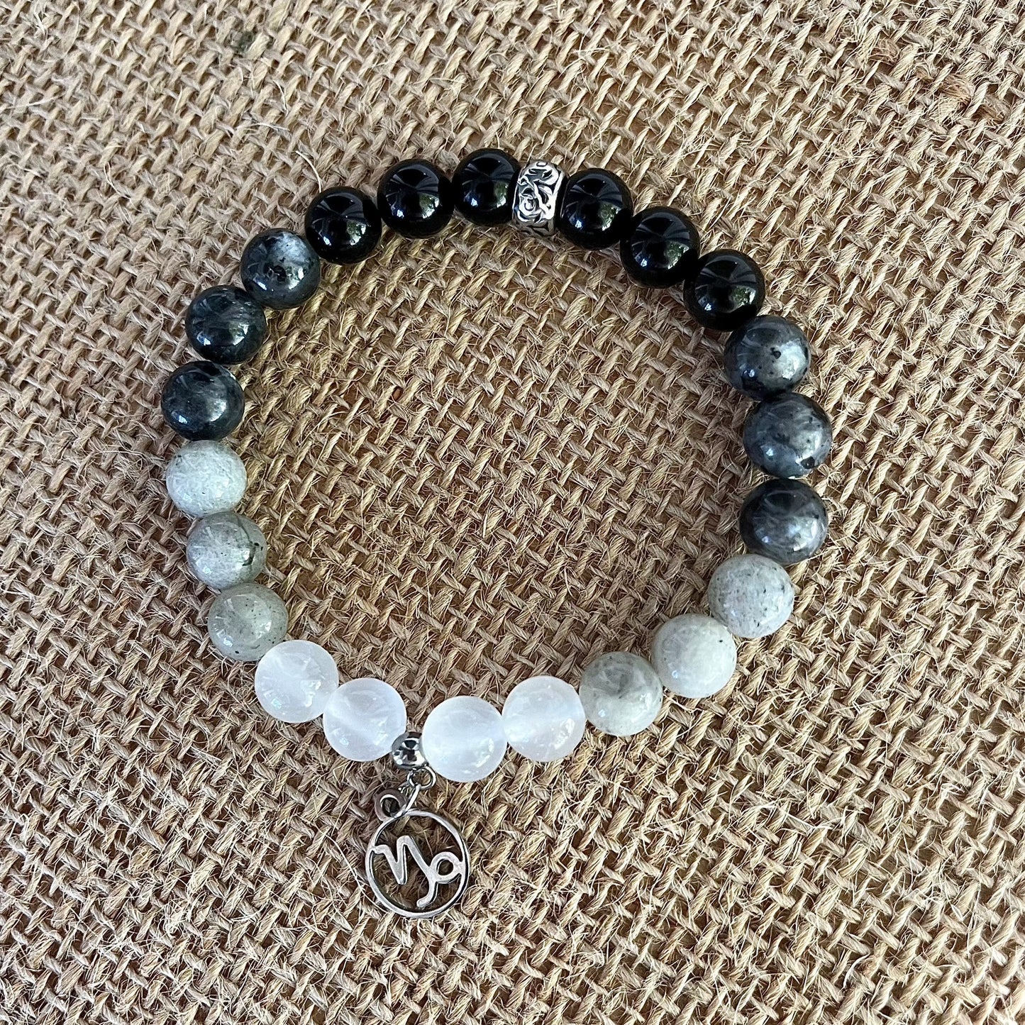 Bracelet for Capricorn - meditation bracelet, intention bracelets, custom mala, tibetan wrist mala, energy crystals bracelets, spiritual mala, bracelets with crystals, custom mala bracelet, natural gemstones bracelets - Samdea Mala