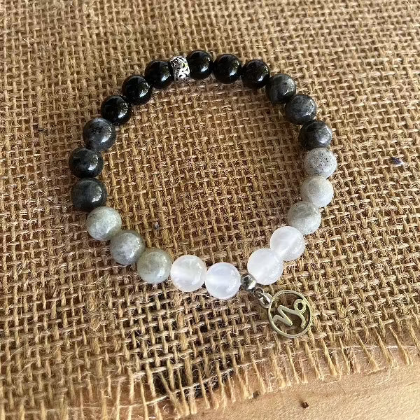 Bracelet for Capricorn - meditation bracelet, intention bracelets, custom mala, tibetan wrist mala, energy crystals bracelets, spiritual mala, bracelets with crystals, custom mala bracelet, natural gemstones bracelets - Samdea Mala