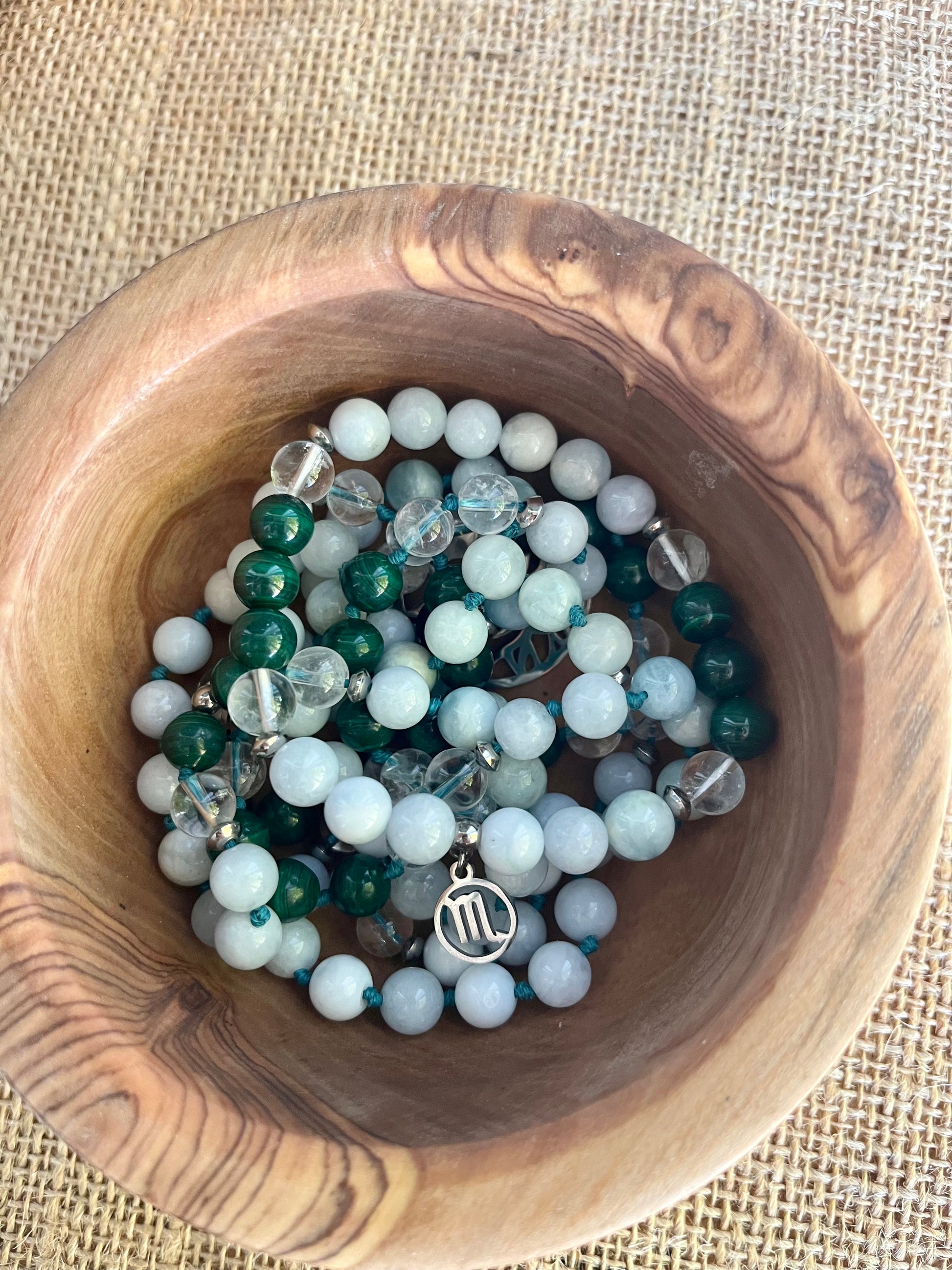 Bracelet for Scorpio - meditation bracelet, intention bracelets, custom mala, tibetan wrist mala, energy crystals bracelets, spiritual mala, bracelets with crystals, custom mala bracelet, natural gemstones bracelets - Samdea Mala