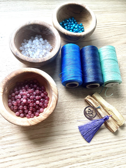 Create Your Own Mala Kit - meditation bracelet, intention bracelets, custom mala, tibetan wrist mala, energy crystals bracelets, spiritual mala, bracelets with crystals, custom mala bracelet, natural gemstones bracelets - Samdea Mala