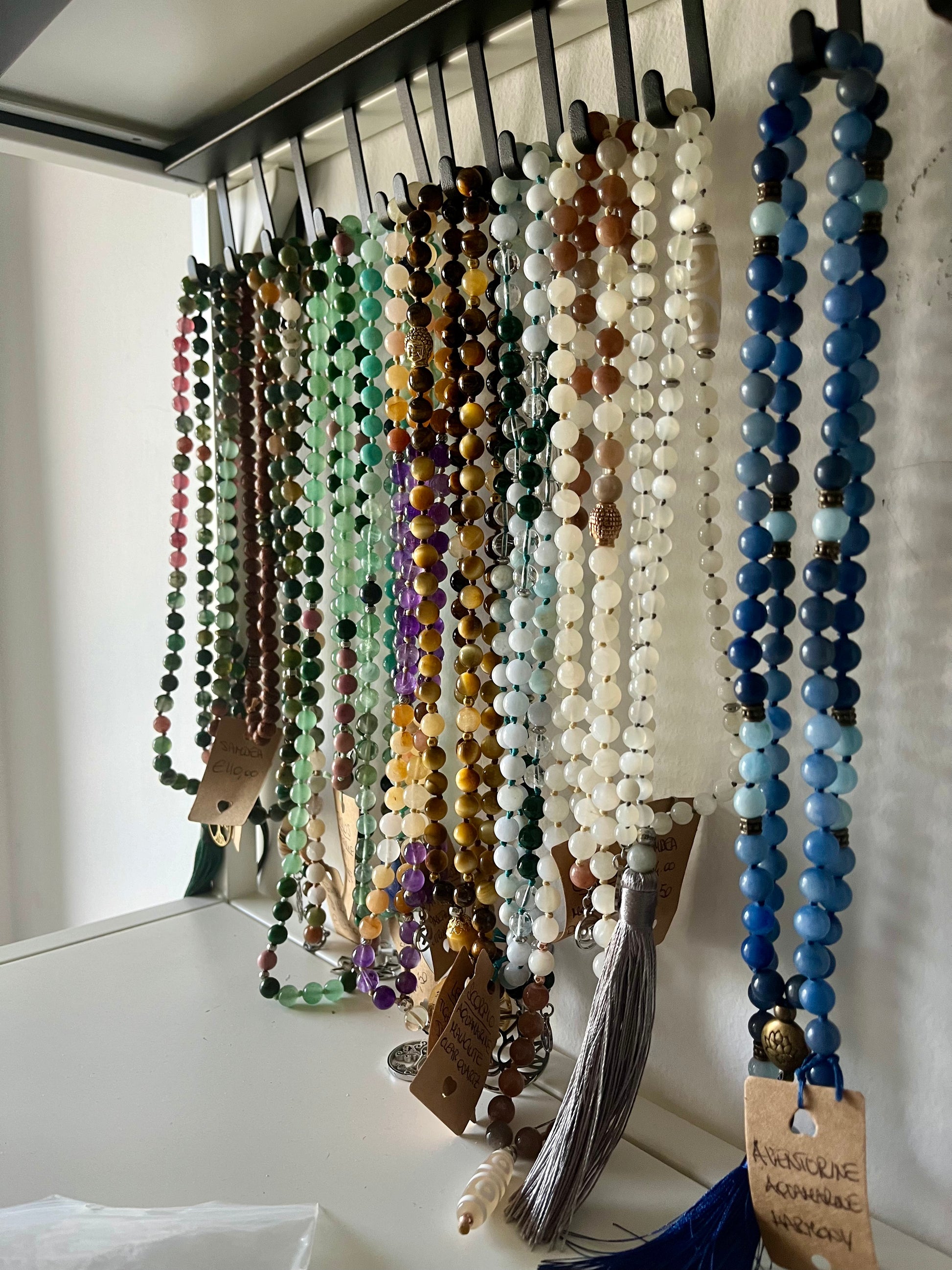 Samdea Workshop - Creating Your Mala Saronno april 5 9:30 - meditation bracelet, intention bracelets, custom mala, tibetan wrist mala, energy crystals bracelets, spiritual mala, bracelets with crystals, custom mala bracelet, natural gemstones bracelets - Samdea Mala