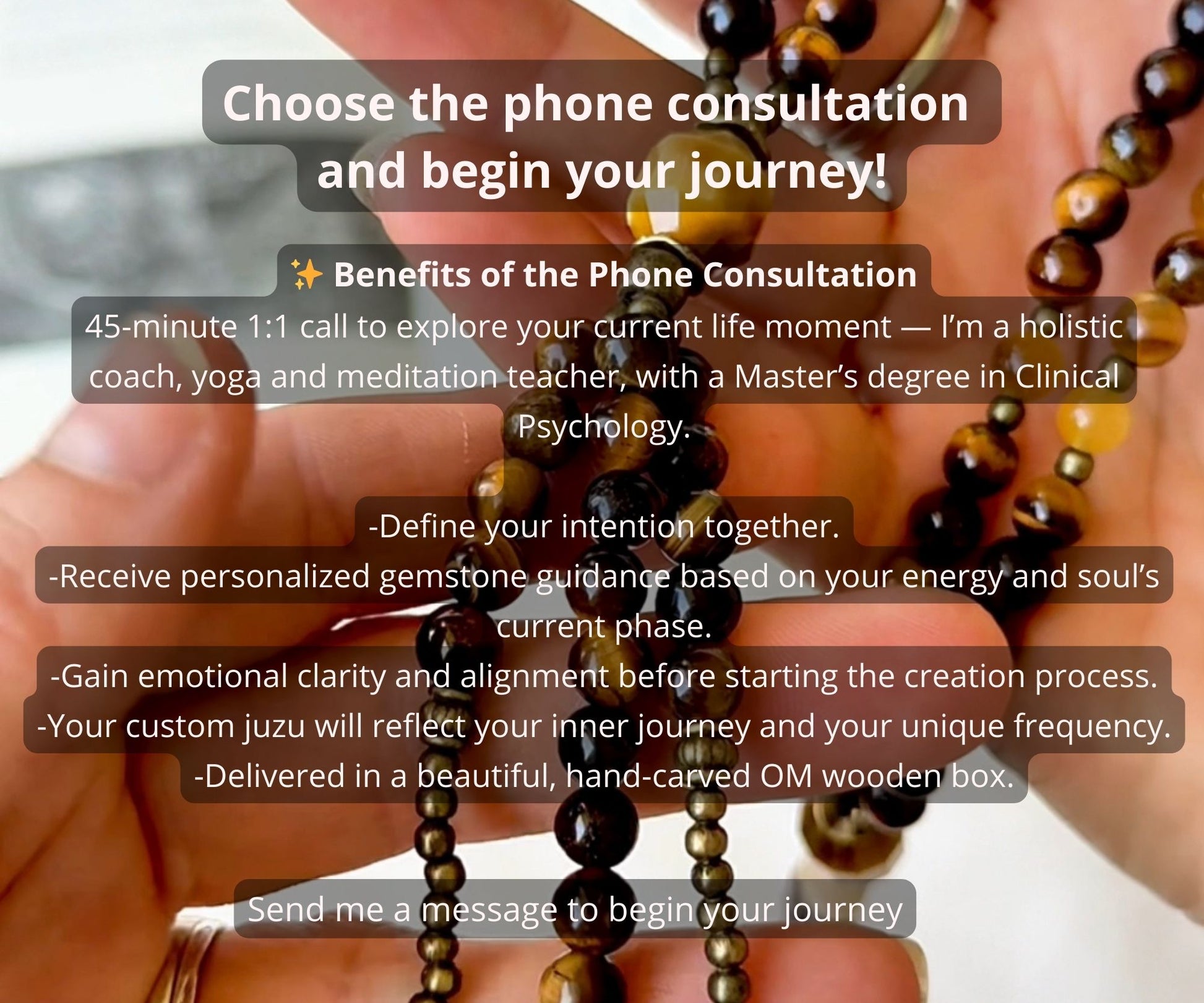 Custom Nichiren Juzu – Japanese Buddhist Prayer Beads with natural Gemstones for Lotus sutra Nam Myoho Renge Kyo Crafted for focus, devotion, energetic cleansing.