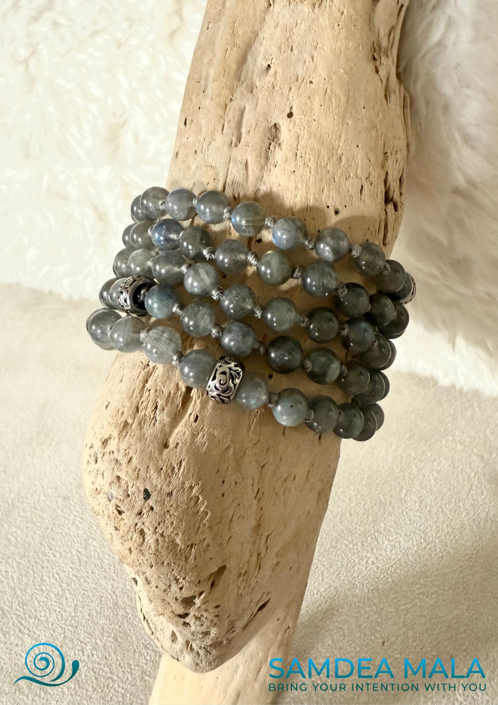Mala bracelet beads – a multi-wrap spiritual bracelet for intuition and success.