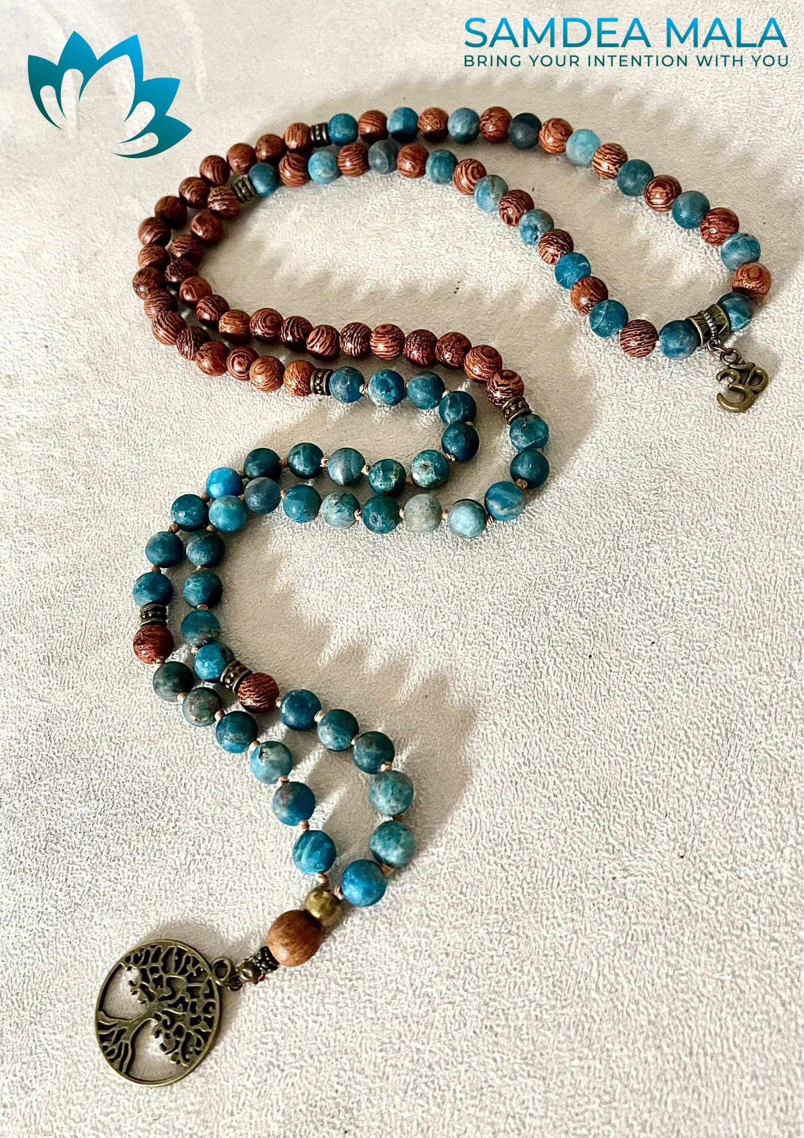 Custom Mala With Personalized Selection of Gemstones - meditation bracelet, intention bracelets, custom mala, tibetan wrist mala, energy crystals bracelets, spiritual mala, bracelets with crystals, custom mala bracelet, natural gemstones bracelets - Samdea Mala