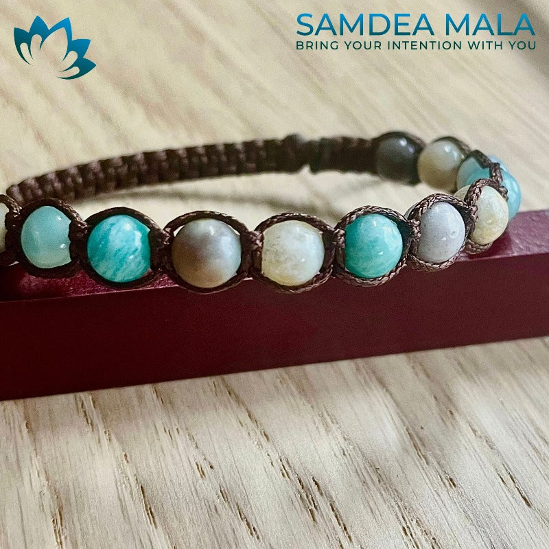 Custom Bracelet With Personalized Selection of Crystals - meditation bracelet, intention bracelets, custom mala, tibetan wrist mala, energy crystals bracelets, spiritual mala, bracelets with crystals, custom mala bracelet, natural gemstones bracelets - Samdea Mala