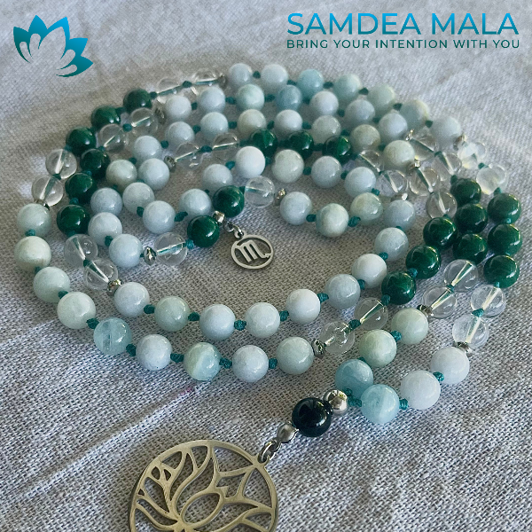Mala, Mini Mala or Short Mala for Scorpio - meditation bracelet, intention bracelets, custom mala, tibetan wrist mala, energy crystals bracelets, spiritual mala, bracelets with crystals, custom mala bracelet, natural gemstones bracelets - Samdea Mala