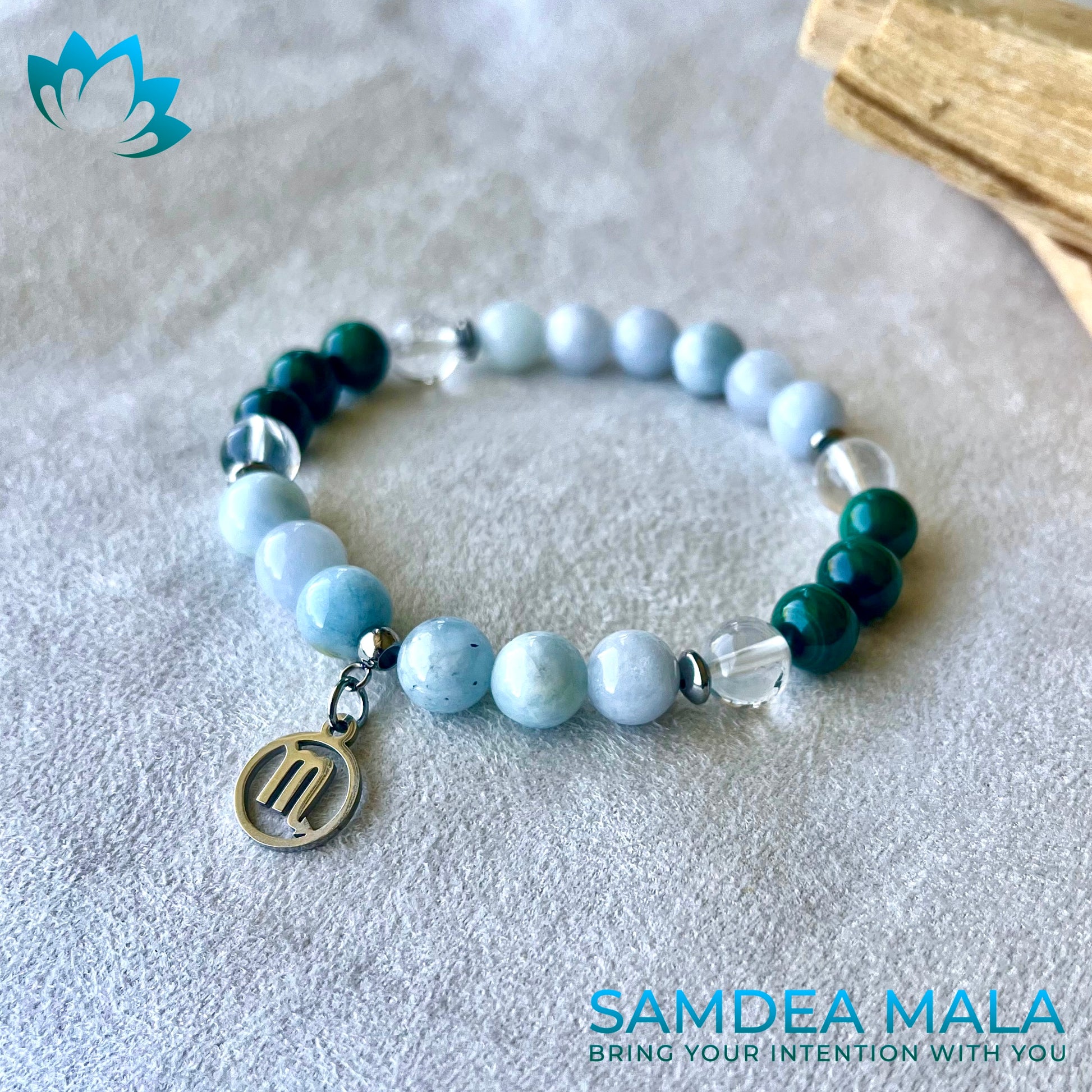 Bracelet for Scorpio - meditation bracelet, intention bracelets, custom mala, tibetan wrist mala, energy crystals bracelets, spiritual mala, bracelets with crystals, custom mala bracelet, natural gemstones bracelets - Samdea Mala