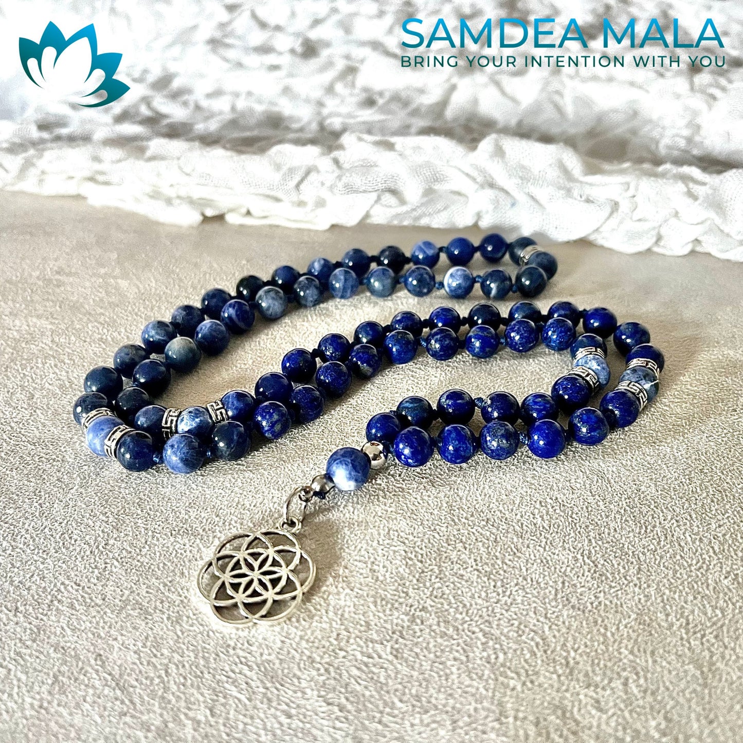 Custom Mala With Personalized Selection of Gemstones - meditation bracelet, intention bracelets, custom mala, tibetan wrist mala, energy crystals bracelets, spiritual mala, bracelets with crystals, custom mala bracelet, natural gemstones bracelets - Samdea Mala