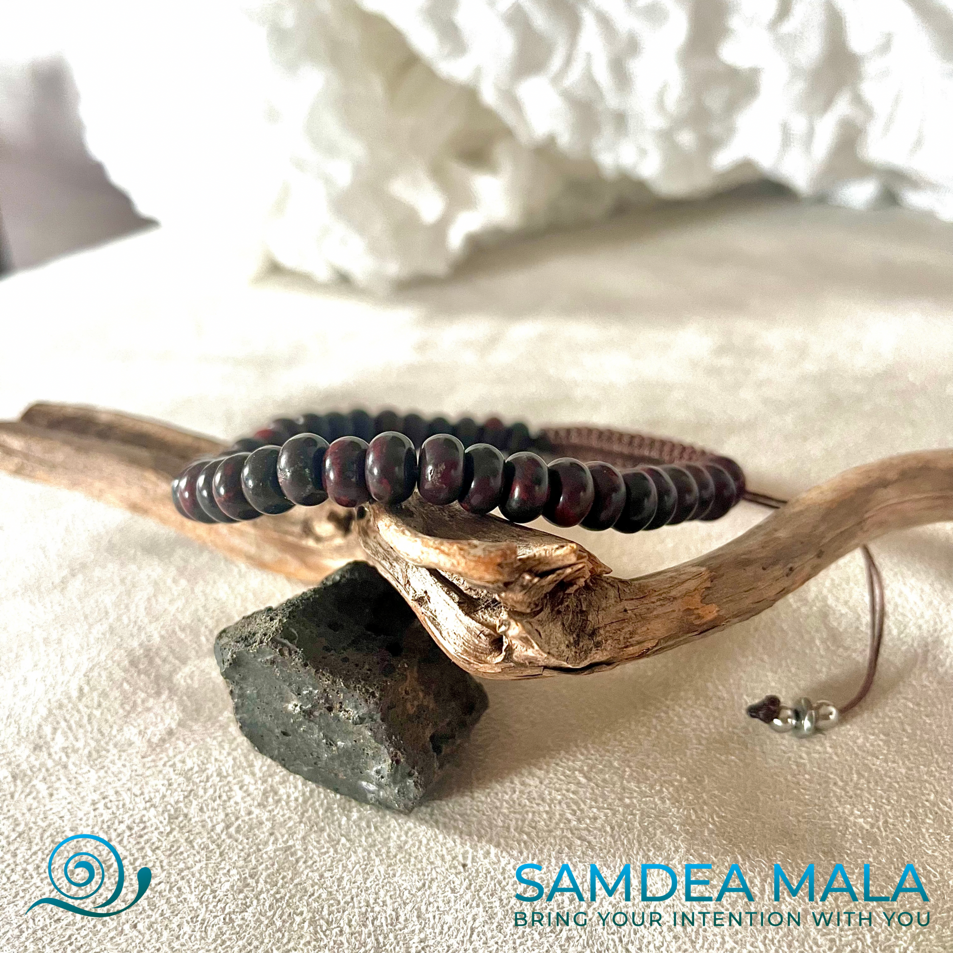 Custom Elastic and Knotted Bracelet - meditation bracelet, intention bracelets, custom mala, tibetan wrist mala, energy crystals bracelets, spiritual mala, bracelets with crystals, custom mala bracelet, natural gemstones bracelets - Samdea Mala