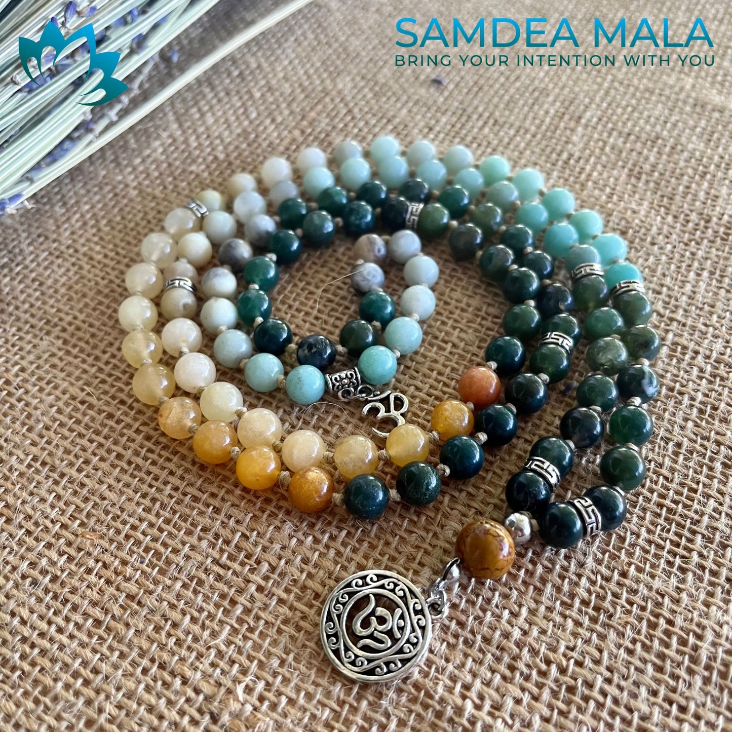 Custom Mala With Personalized Selection of Gemstones - meditation bracelet, intention bracelets, custom mala, tibetan wrist mala, energy crystals bracelets, spiritual mala, bracelets with crystals, custom mala bracelet, natural gemstones bracelets - Samdea Mala