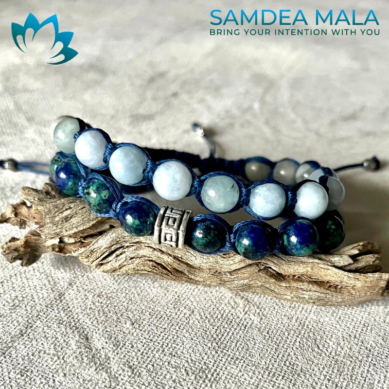Custom Bracelet With Personalized Selection of Crystals - meditation bracelet, intention bracelets, custom mala, tibetan wrist mala, energy crystals bracelets, spiritual mala, bracelets with crystals, custom mala bracelet, natural gemstones bracelets - Samdea Mala