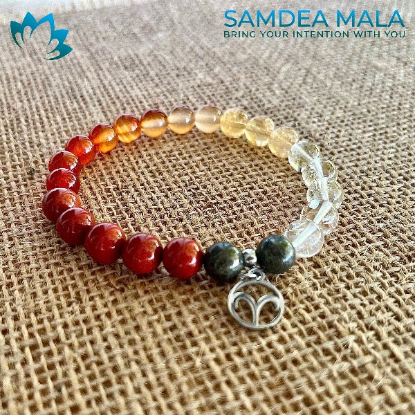 Aries Mala Beads Bracelet - meditation bracelet, intention bracelets, custom mala, tibetan wrist mala, energy crystals bracelets, spiritual mala, bracelets with crystals, custom mala bracelet, natural gemstones bracelets - Samdea Mala