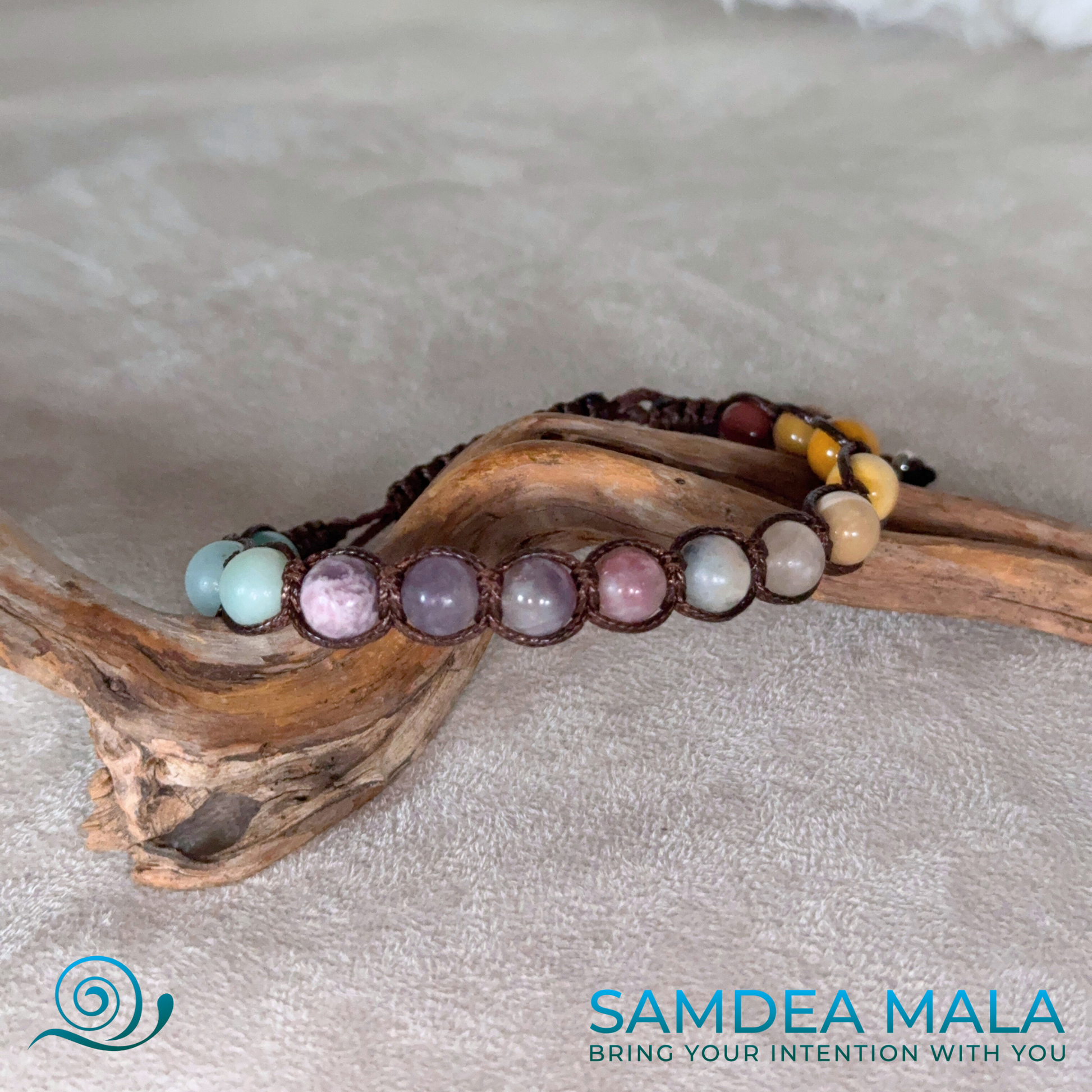 Guru Bracelet - Custom Bracelet with Personal Consultation for Crystal Selection - meditation bracelet, intention bracelets, custom mala, tibetan wrist mala, energy crystals bracelets, spiritual mala, bracelets with crystals, custom mala bracelet, natural gemstones bracelets - Samdea Mala