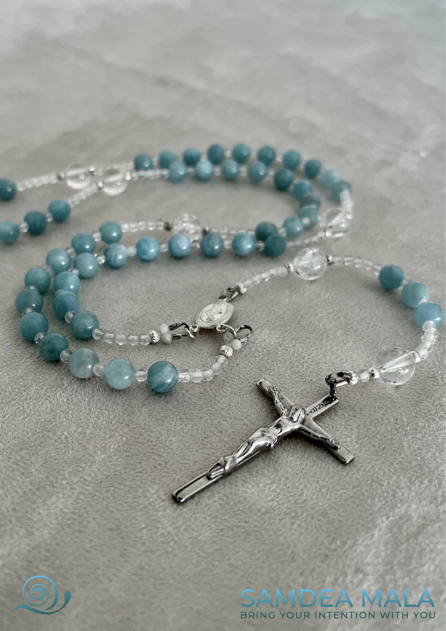Custom Catholic Rosary - meditation bracelet, intention bracelets, custom mala, tibetan wrist mala, energy crystals bracelets, spiritual mala, bracelets with crystals, custom mala bracelet, natural gemstones bracelets - Samdea Mala