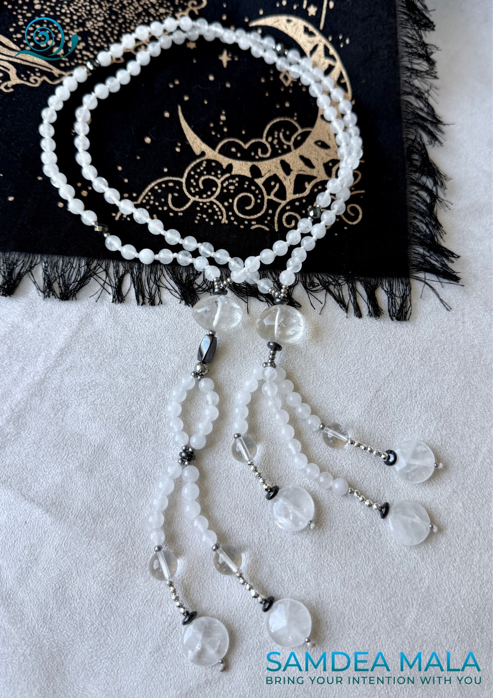 White Jade Nichiren Juzu – Japanese Buddhist Prayer Beads for Devotion and Clarity - Samdea Mala