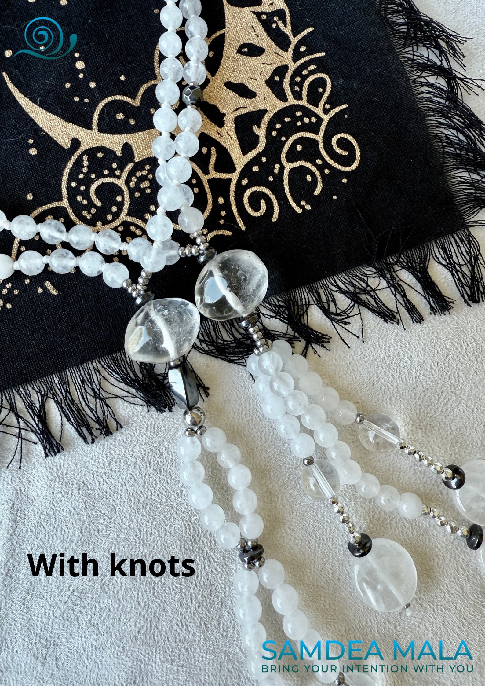 White Jade Nichiren Juzu – Japanese Buddhist Prayer Beads for Devotion and Clarity - Samdea Mala