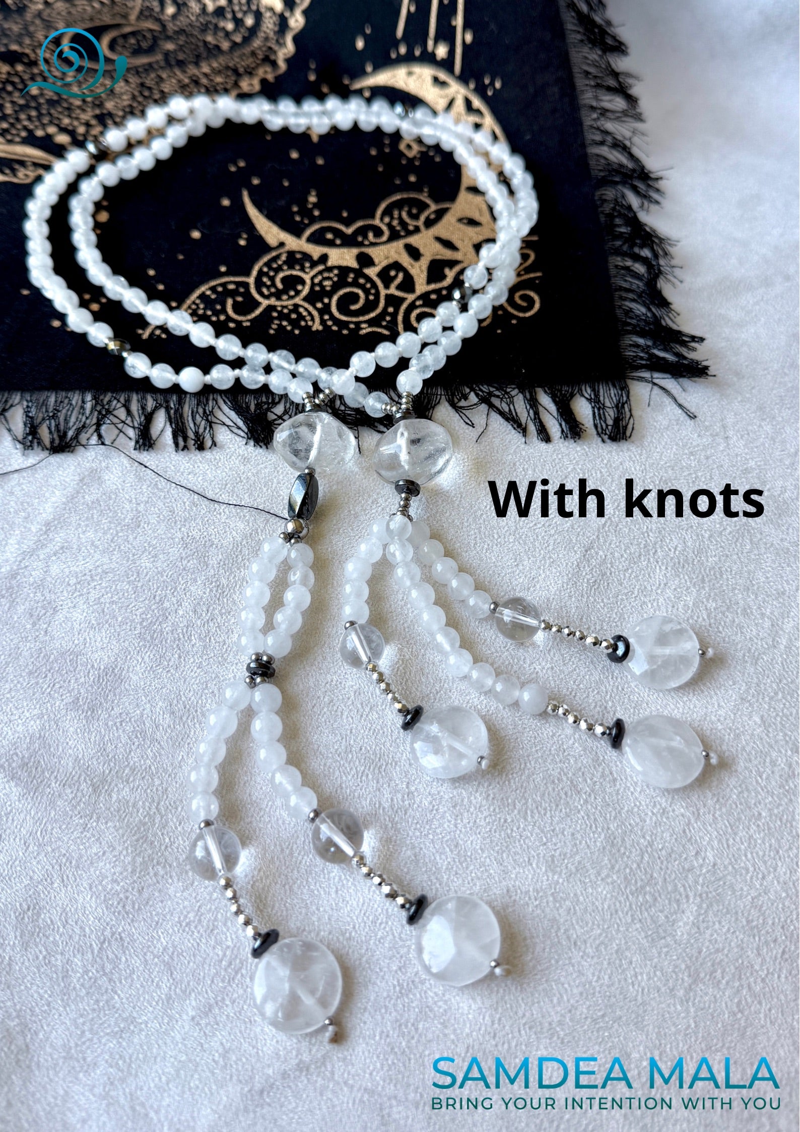 White Jade Nichiren Juzu – Japanese Buddhist Prayer Beads for Devotion and Clarity - Samdea Mala