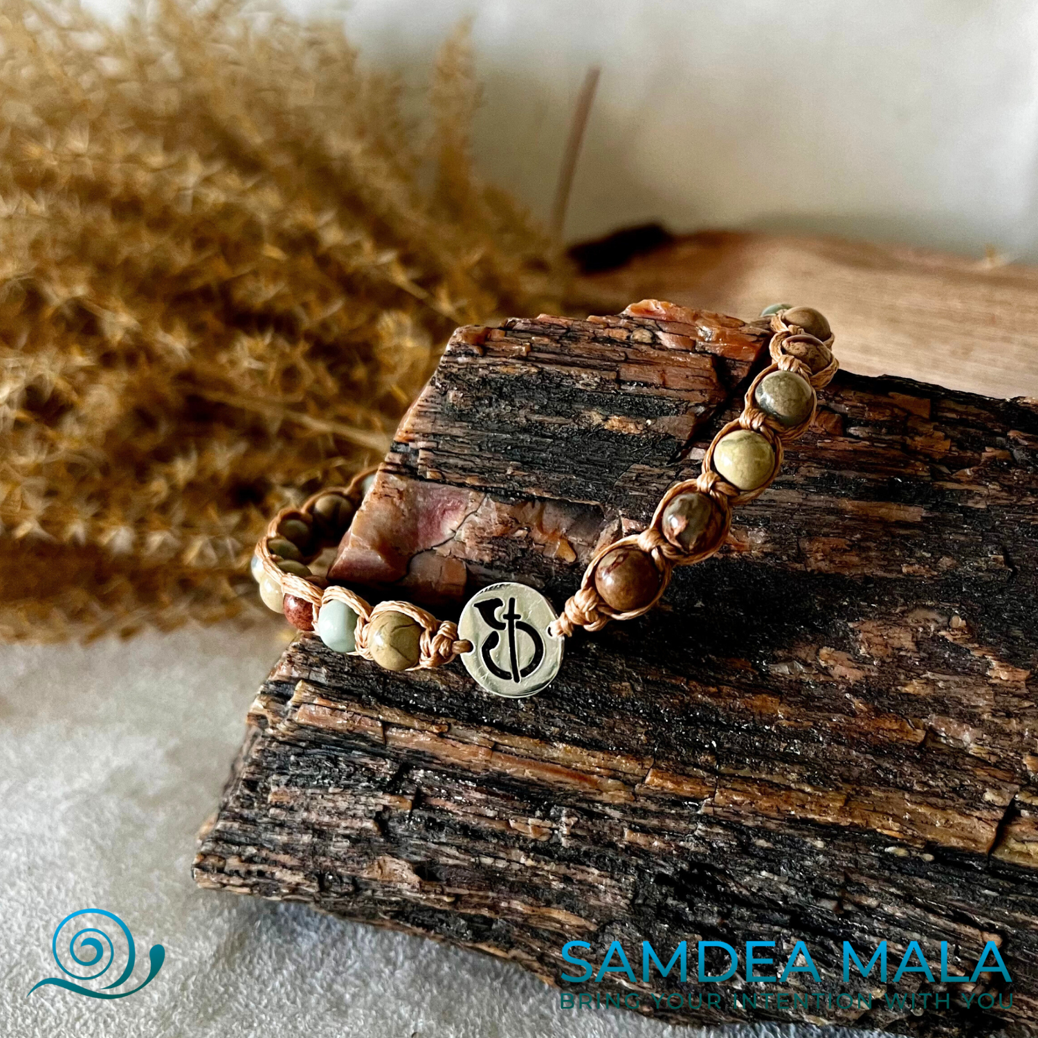 Odaka Yoga Gemstone Bracelet - meditation bracelet, intention bracelets, custom mala, tibetan wrist mala, energy crystals bracelets, spiritual mala, bracelets with crystals, custom mala bracelet, natural gemstones bracelets - Samdea Mala