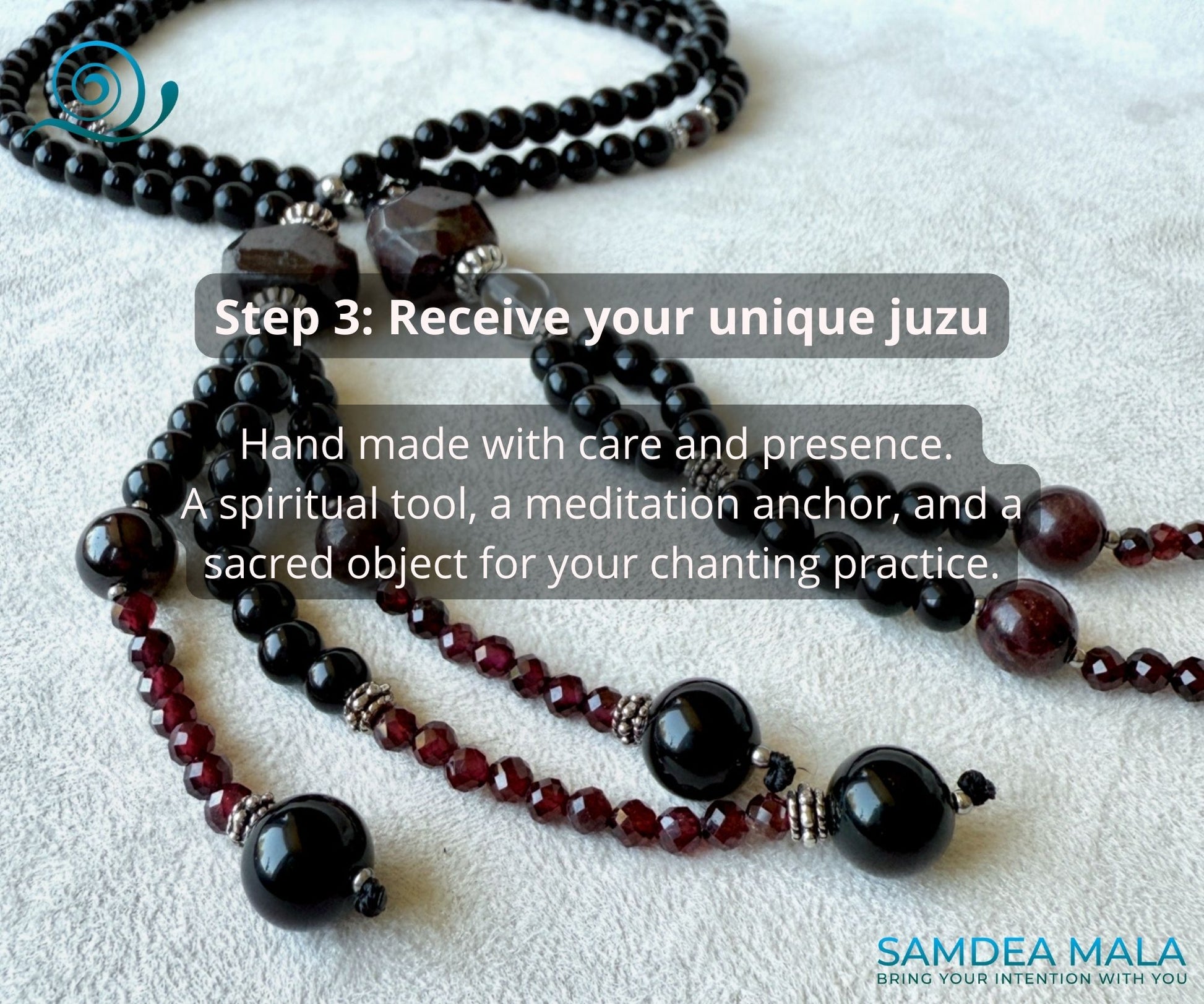 SGI Beads Custom Juzu – Japanese Buddhist Prayer Beads with natural crystals for chanting Daimoku Nam Myoho Renge Kyo by Samdea mala.