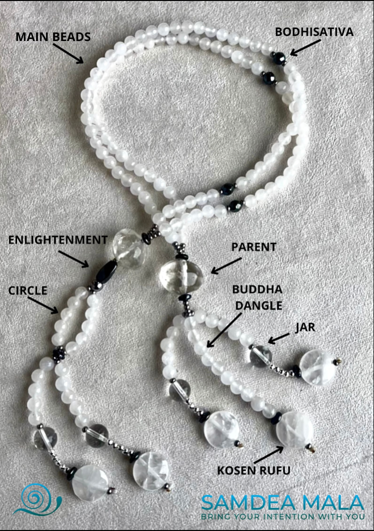 Soka Gakkai Japanese Buddhist juzu, handmade prayer beads for Daimoku chanting and meditation. Nam Myoho Renge Kyo - Samdea Mala