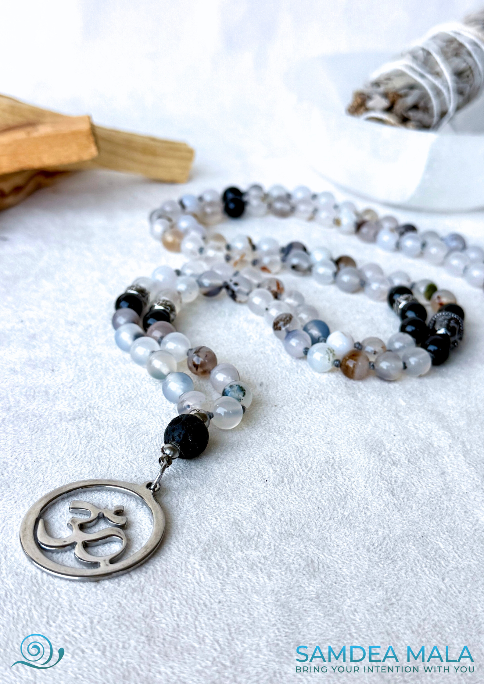 Spiritual mala for mindfulness aligned with the Magician archetype, linked to Gemini energy