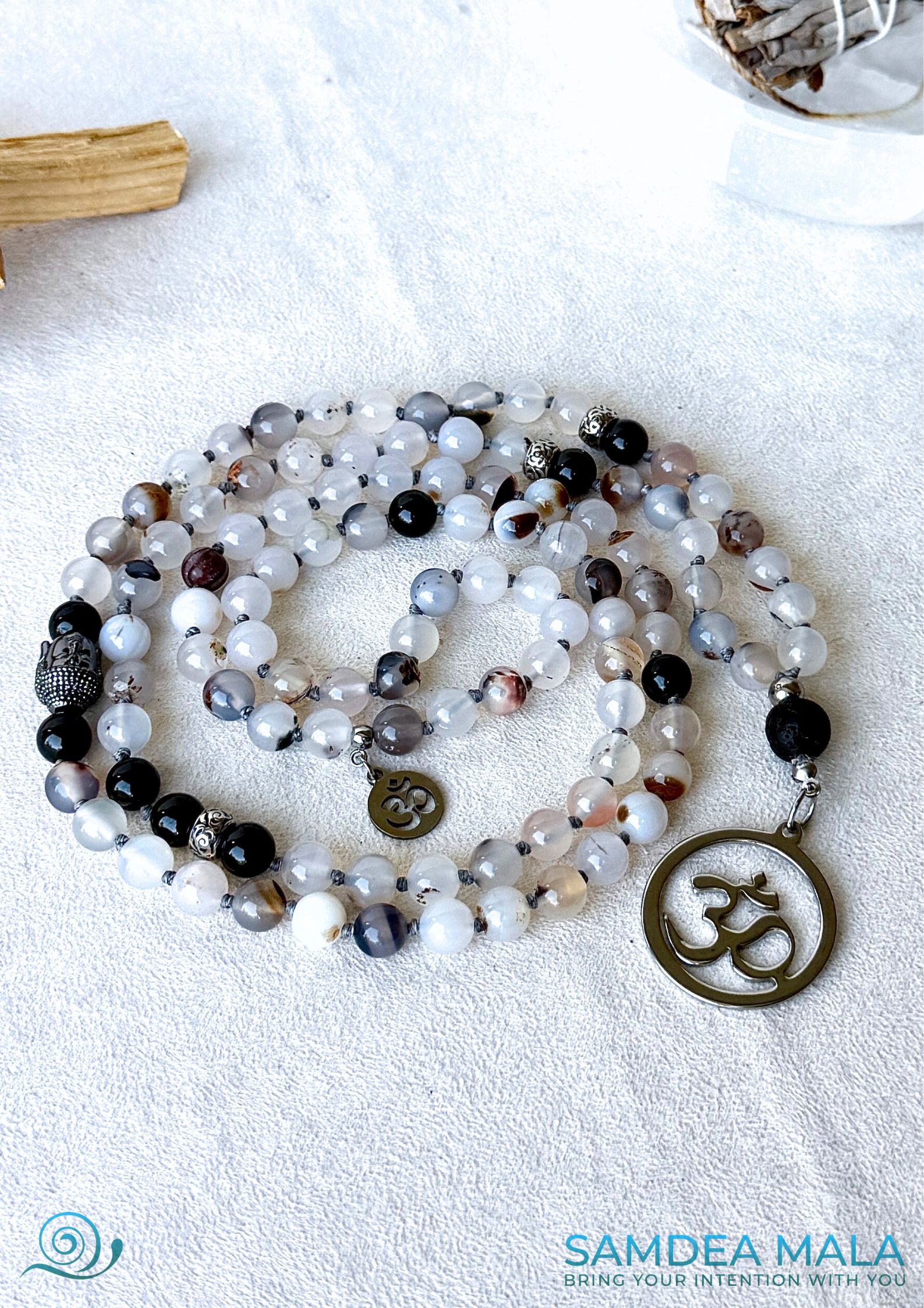 Spiritual mala necklace aligned with the Magician archetype, linked to Gemini energy
