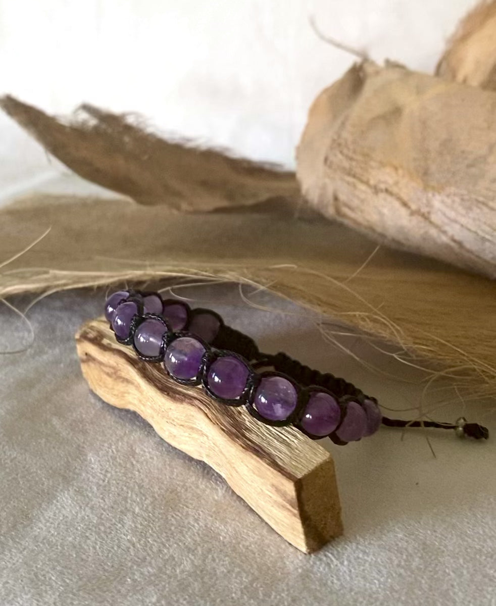 Video Custom Tibetan Bracelet with Samdea Mala handmade in amethyst