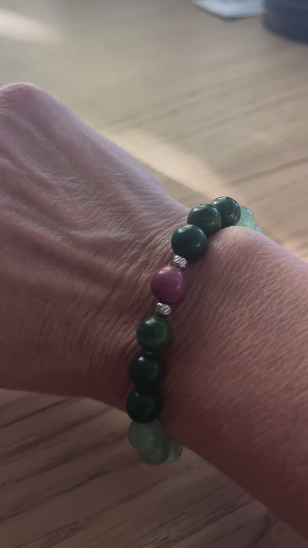 Gemstone bracelet for Taurus energy with jade and emotional healing crystals