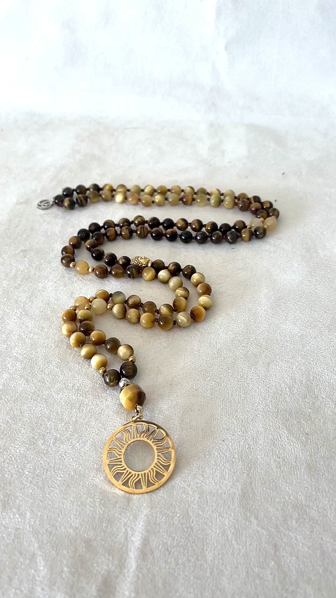 Mala for Leo - custom mala beads, spiritual mala, gemstone necklace, gemstone for zodiac sign, zodiac crystal, zodiac gemstones - Samdea Mala
