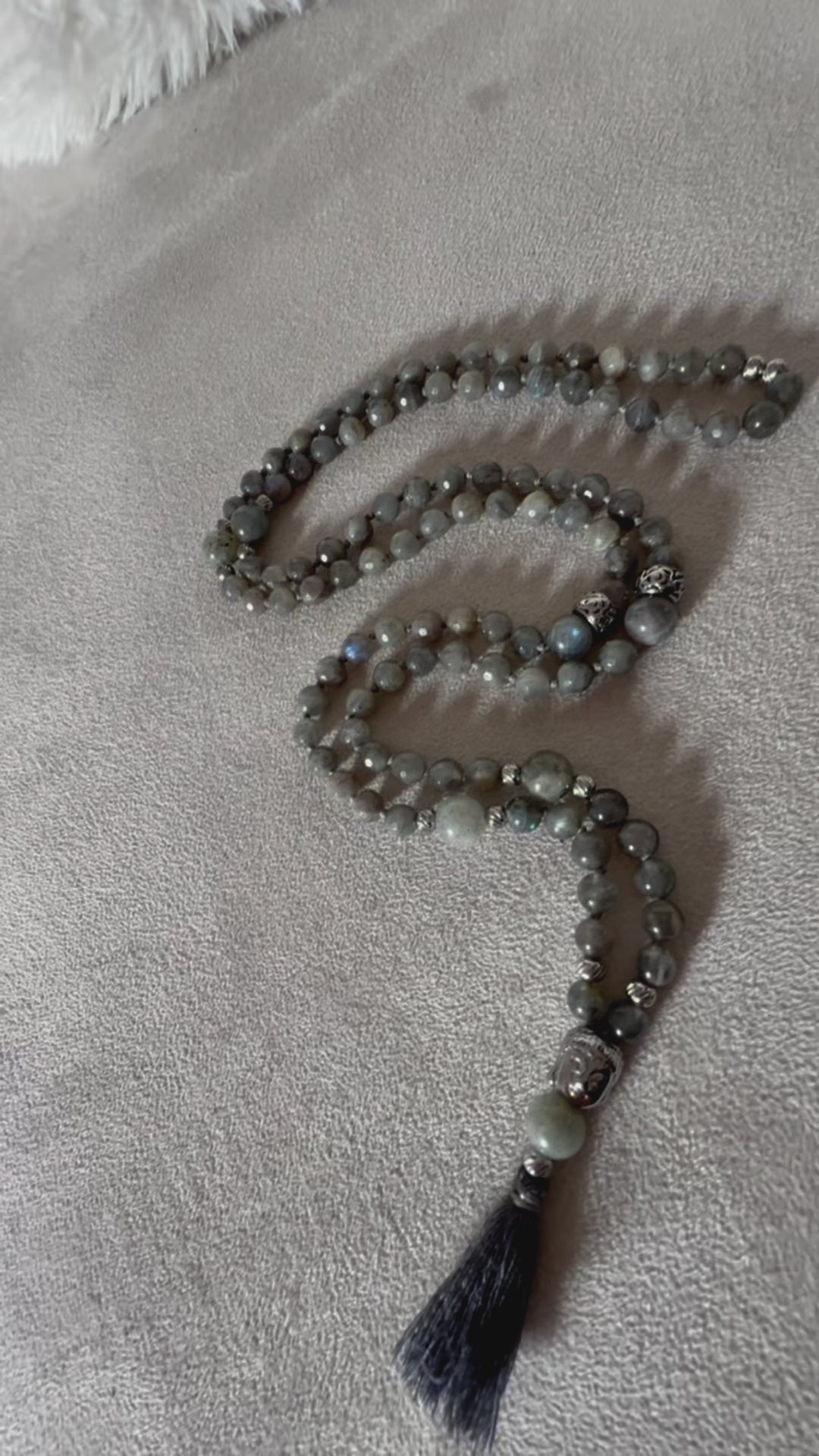 Success in life mala in labradorite with Buddha