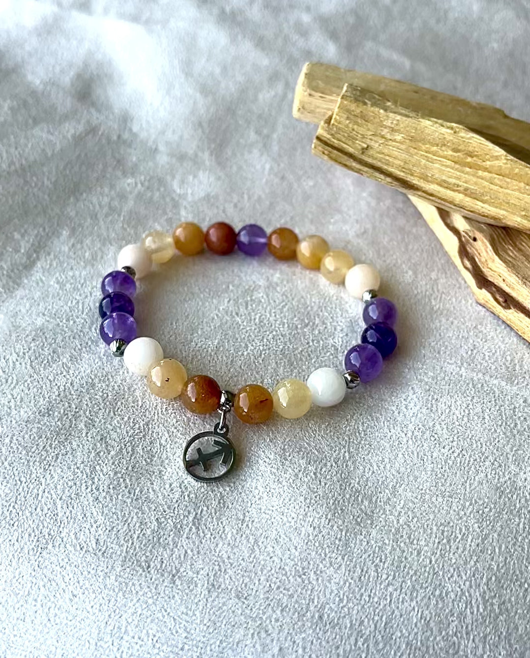 Video Handcrafted Natural Gemstone Bracelets | Bracelet for Sagittarius with small charm