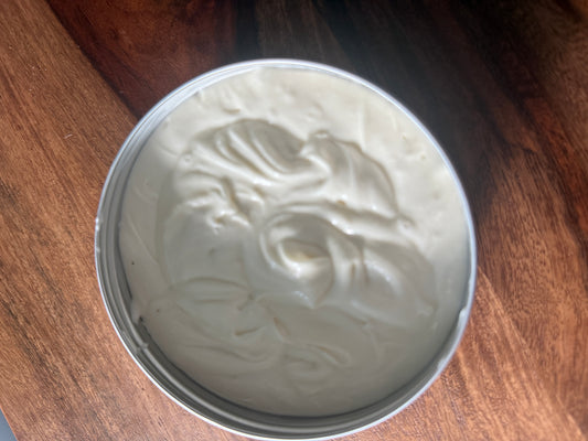 vegan whipped body mousse made with natural ingredients and organic butters, lightweight summer body butter for meditation rituals and mindful skincare.
