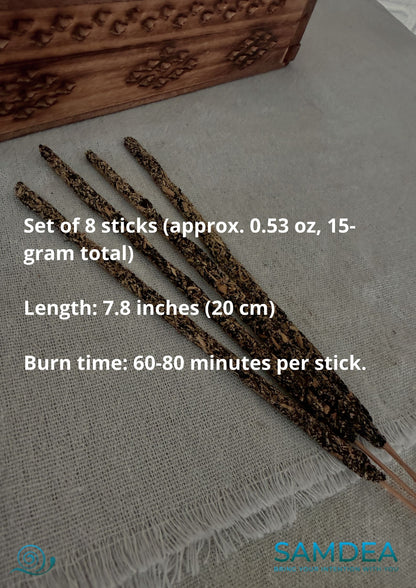 Raw Ritual: l'autentico bastoncino di incenso himalayano - Incenso botanico puro - Set da 8 (15 g) 