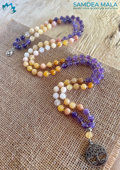 Mala, Mini Mala or Short Mala for Sagittarius - meditation bracelet, intention bracelets, custom mala, tibetan wrist mala, energy crystals bracelets, spiritual mala, bracelets with crystals, custom mala bracelet, natural gemstones bracelets - Samdea Mala