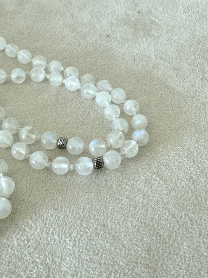 6 mm natural gemstone beads, detail - on mala for meditation