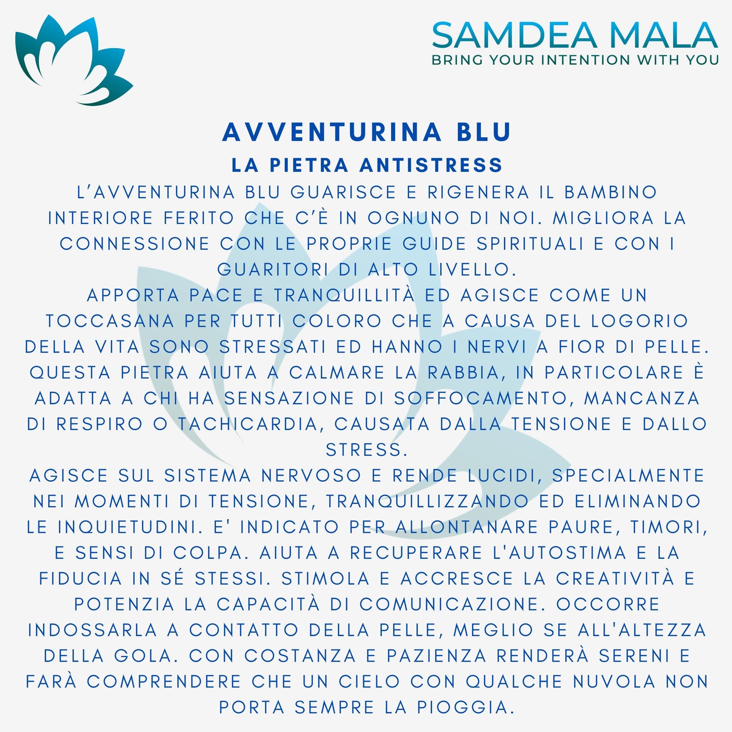 Avventurina Blu- Samdea Mala