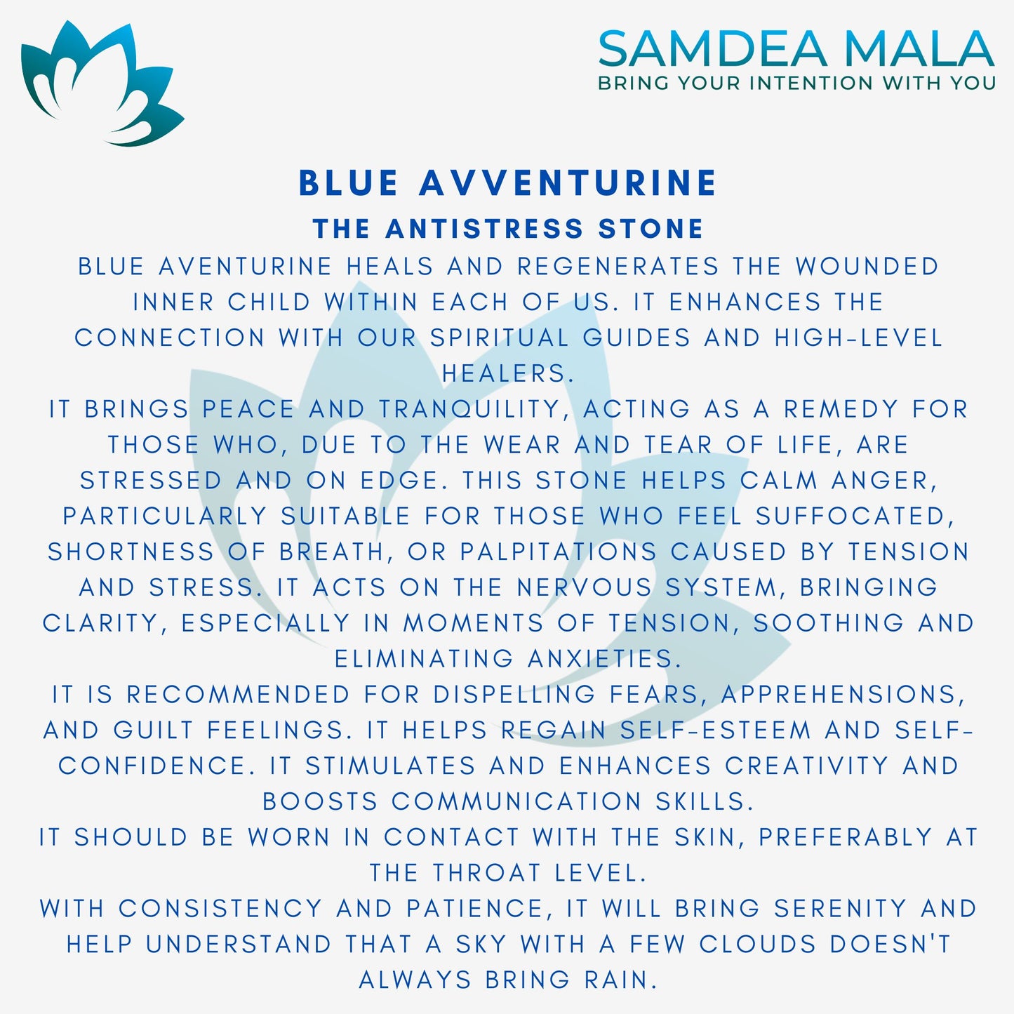 Blue Aventurine - Samdea Mala