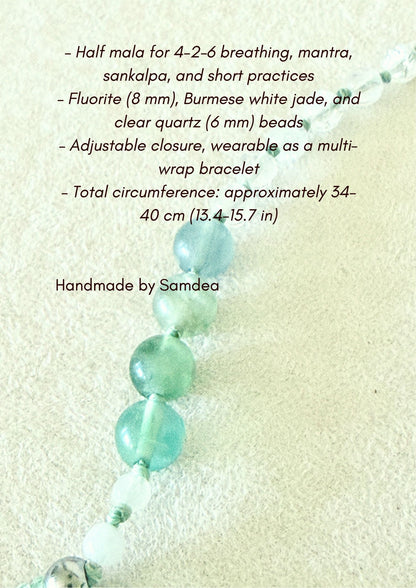Respirazione della Pausa – Bracciale Mezzo Mala per Breathwork e Meditazione, Simbolo della Chiarezza
