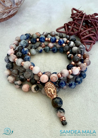 108 natural crystals Jasper (6 mm) with Buddha necklace