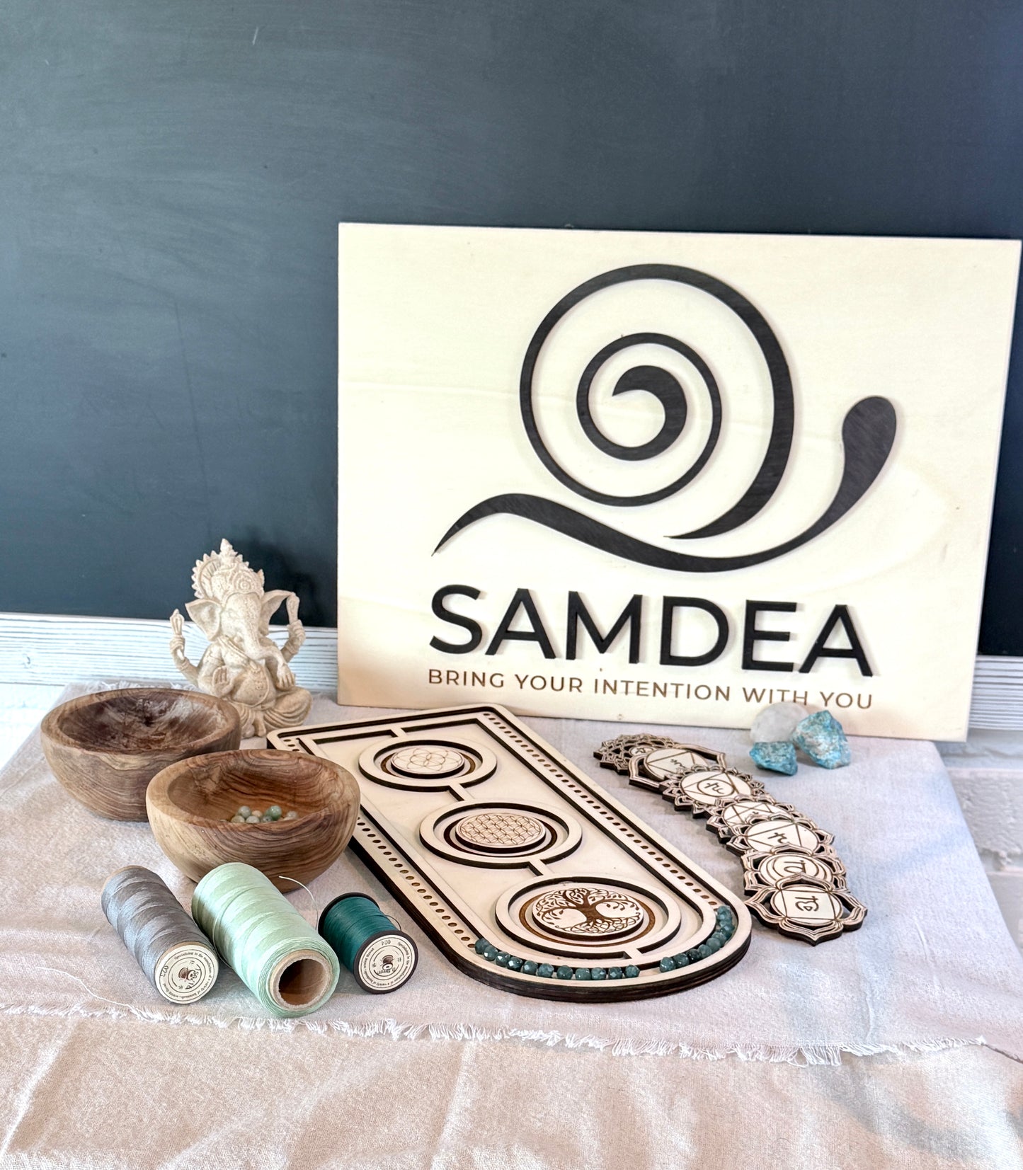 Create Your Own Mala Kit + Mala Board - meditation mala, intention mala, custom mala, meditation, midfulness, energy crystals mala, spiritual mala,  custom mala, natural gemstones - Samdea Mala