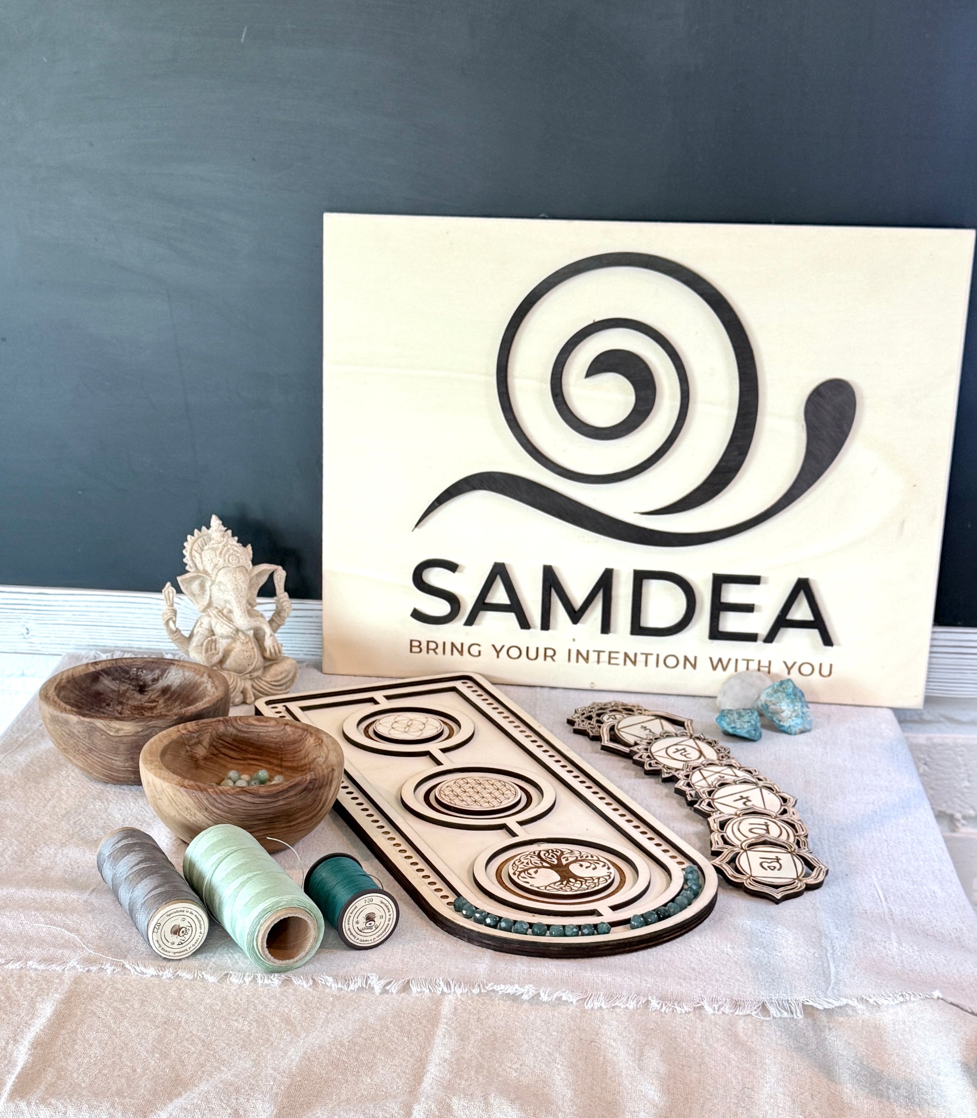 Create Your Own Mala Kit + Mala Board - meditation mala, intention mala, custom mala, meditation, midfulness, energy crystals mala, spiritual mala,  custom mala, natural gemstones - Samdea Mala