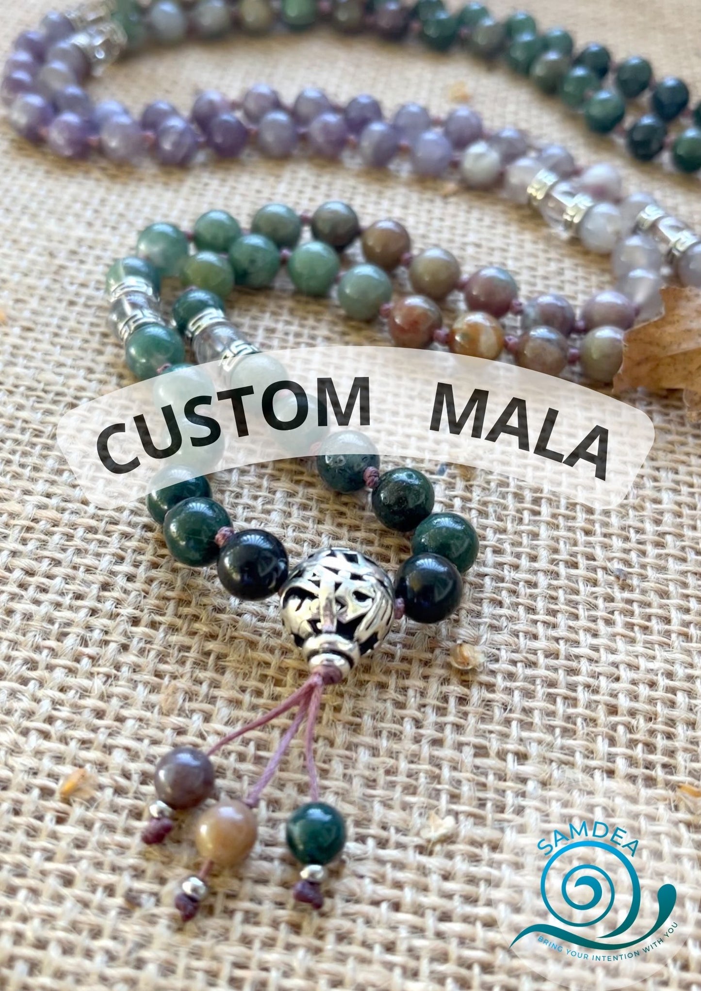 Guru Mala - Custom Mala Beads with Personal Consultation for Crystal Selection - custom mala, spiritual mala, handmade mala, japamala - Samdea Mala