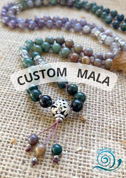 Guru Mala - Custom Mala Beads - meditation bracelet, intention bracelets, custom mala, tibetan wrist mala, energy crystals bracelets, spiritual mala, bracelets with crystals, custom mala bracelet, natural gemstones bracelets - Samdea Mala