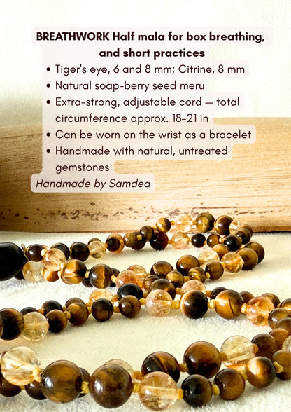 Tecnical Details of Breathwork mala Tigers eye