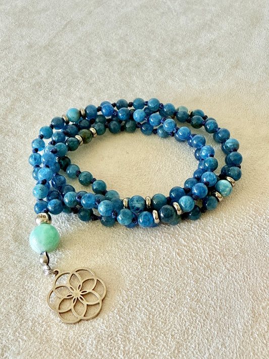 Handmade Custom Mala in Apatite – Clarity, Motivation & Personal Growth - Samdea Mala